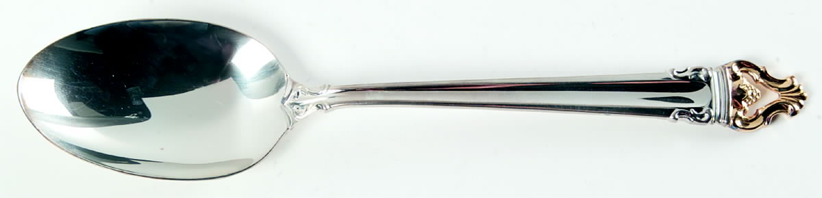 Golden Crown (Silverplate, Gold Accent, 1969) Tablespoon (Serving Spoon) by Reed & Barton-1