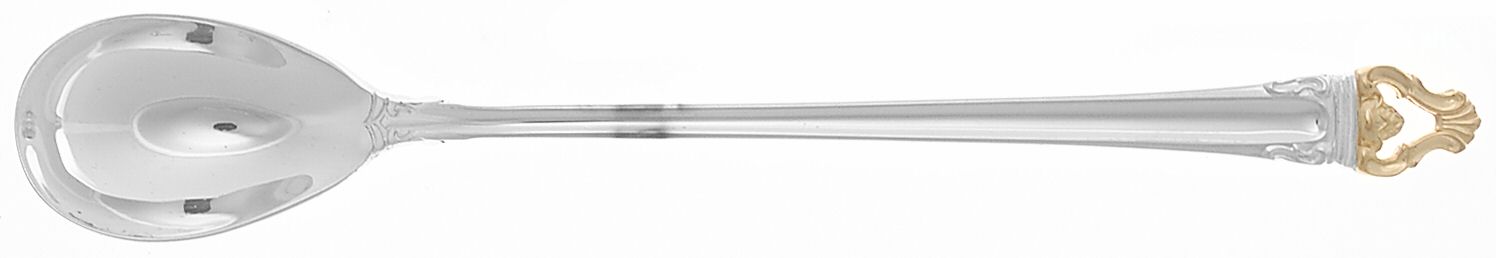Golden Crown (Silverplate, Gold Accent, 1969) Iced Tea Spoon by Reed & Barton-1