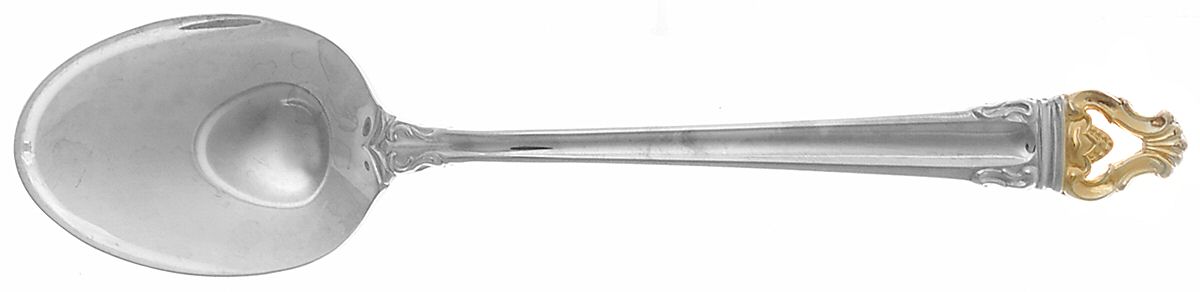 Golden Crown (Silverplate, Gold Accent, 1969) Place/Oval Soup Spoon by Reed & Barton-1