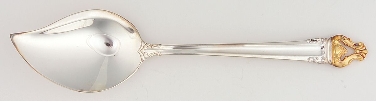 Golden Crown (Silverplate, Gold Accent, 1969) Large Solid Jelly Server by Reed & Barton-1