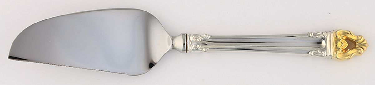 Golden Crown (Silverplate, Gold Accent, 1969) Cheese Knife with Stainless Blade by Reed & Barton-1