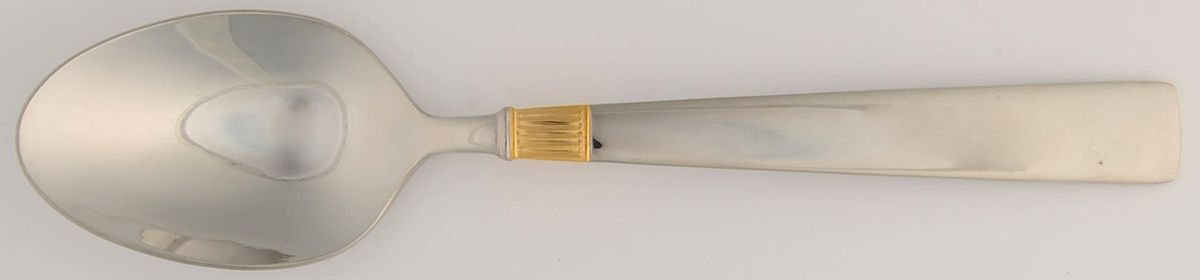 Golden Castlegate (Stainless, Gold Accent) Tablespoon (Serving Spoon) by Reed & Barton-1