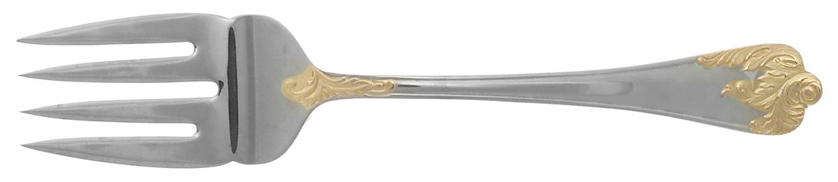 Golden Chardonnay (Stainless) Medium Solid Cold Meat Serving Fork by Reed & Barton-1