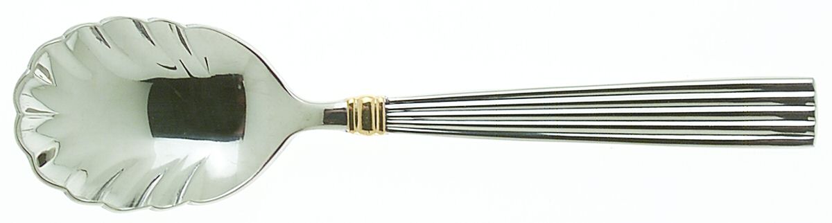 Golden Crescendo (Stainless, Gold Accent) Sugar Shell Spoon by Reed & Barton-1