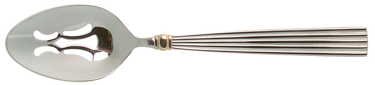 Golden Crescendo (Stainless, Gold Accent) Pierced Tablespoon (Serving Spoon) by Reed & Barton-1