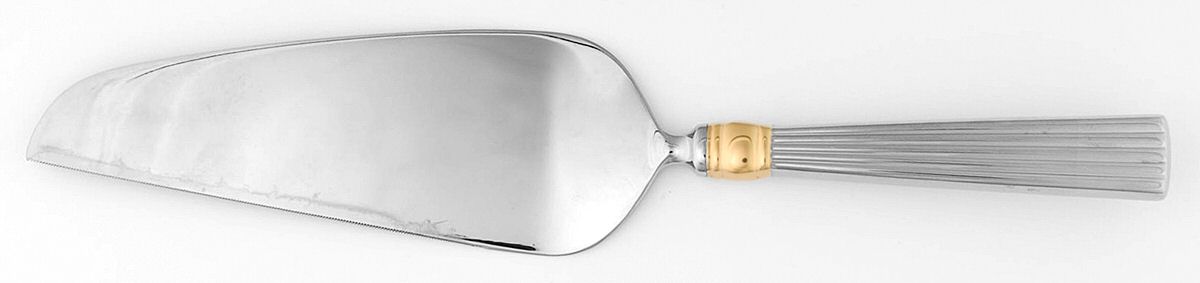 Golden Crescendo (Stainless, Gold Accent) Pie & Cake Server with Stainless Blade by Reed & Barton-1