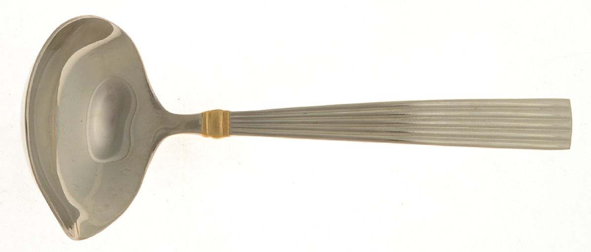 Golden Crescendo (Stainless, Gold Accent) Solid Gravy Ladle by Reed & Barton-1