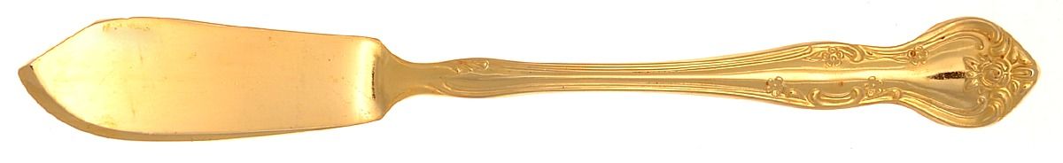 Golden Dunbarton (Gold Electroplate) Flat Handle Master Butter Knife by Reed & Barton-1