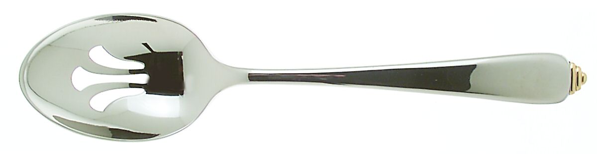 Golden Halo (Stainless) Pierced Tablespoon (Serving Spoon) by Reed & Barton-1