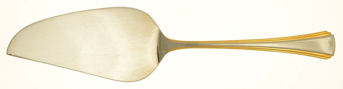Golden Miro (Stainless-Gold Accent) Pie and Cake Server, Solid Piece by Reed & Barton-1