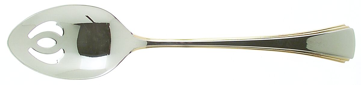 Golden Miro (Stainless-Gold Accent) Pierced Tablespoon (Serving Spoon) by Reed & Barton-1