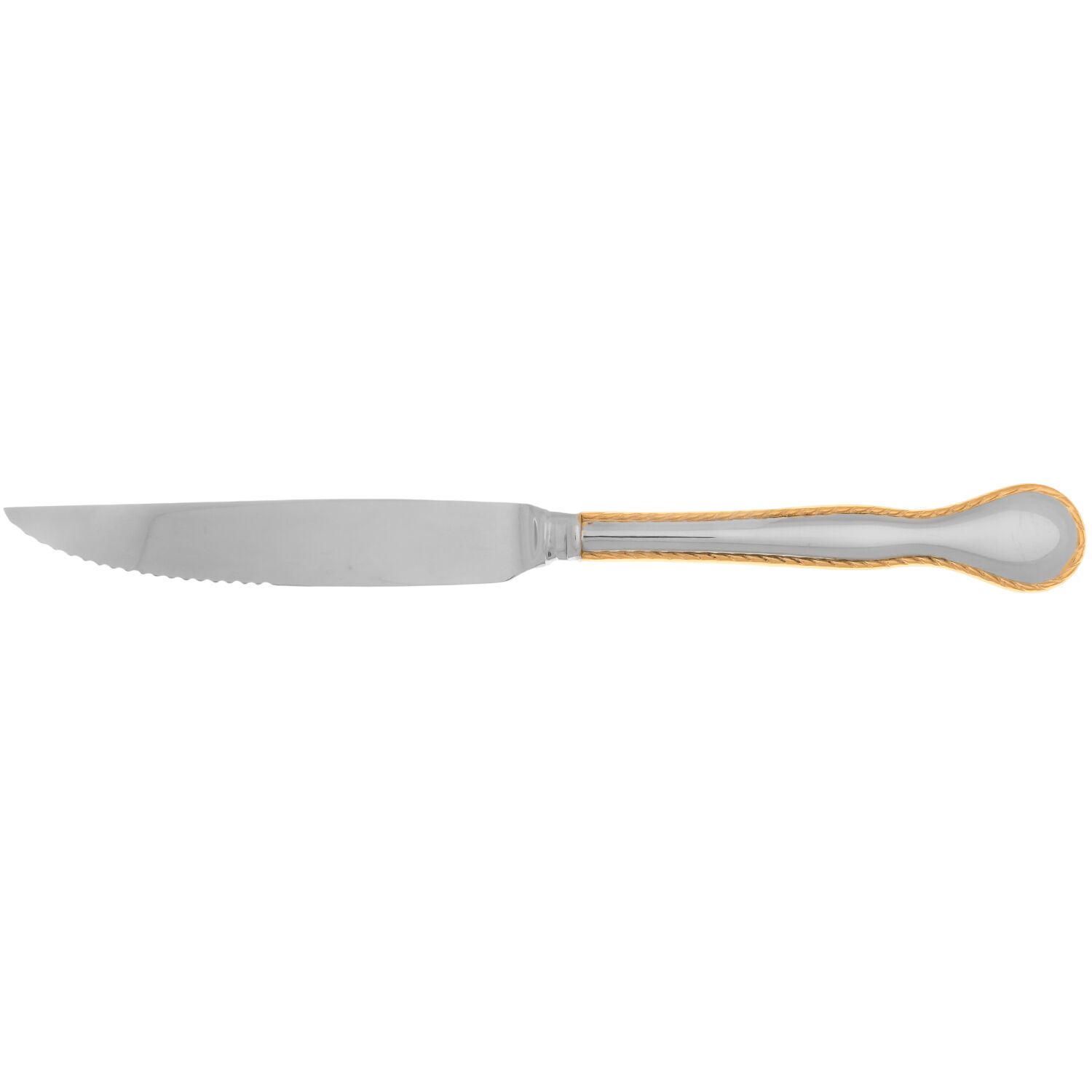 Golden Regatta (Stainless, Gold Accent) Steak Knife Individual Hollow, Serrate HC by Reed & Barton-1