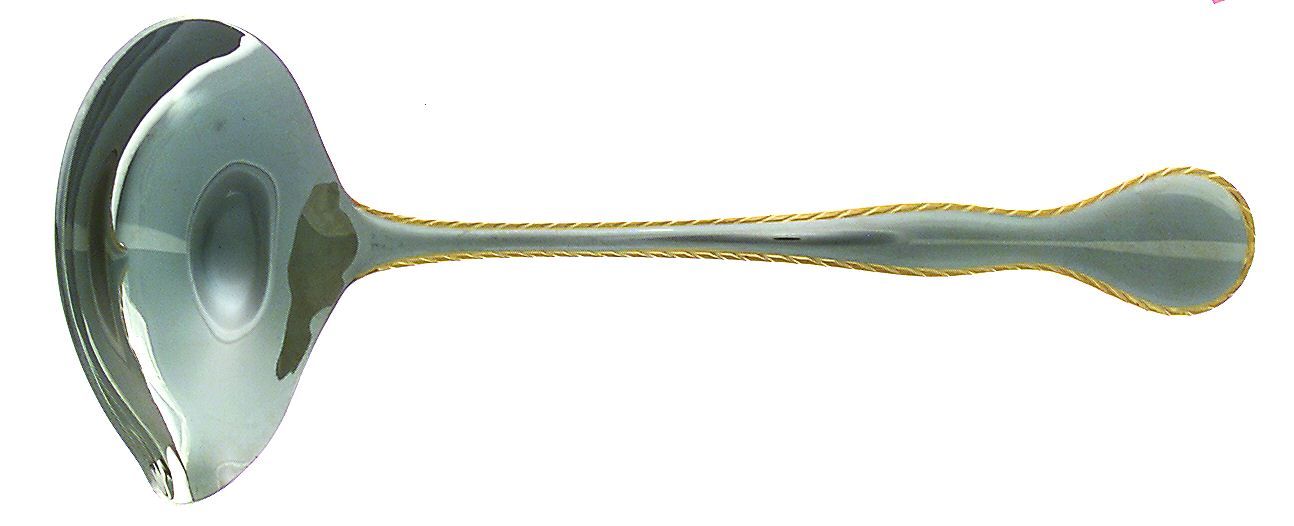 Golden Regatta (Stainless, Gold Accent) Solid Gravy Ladle by Reed & Barton-1