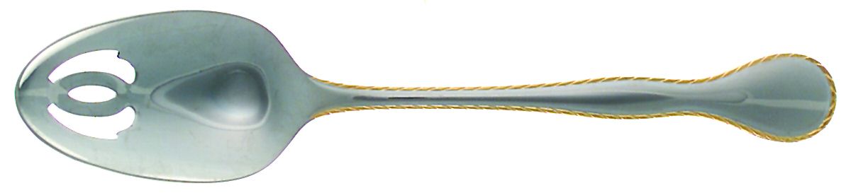 Golden Regatta (Stainless, Gold Accent) Pierced Tablespoon (Serving Spoon) by Reed & Barton-1