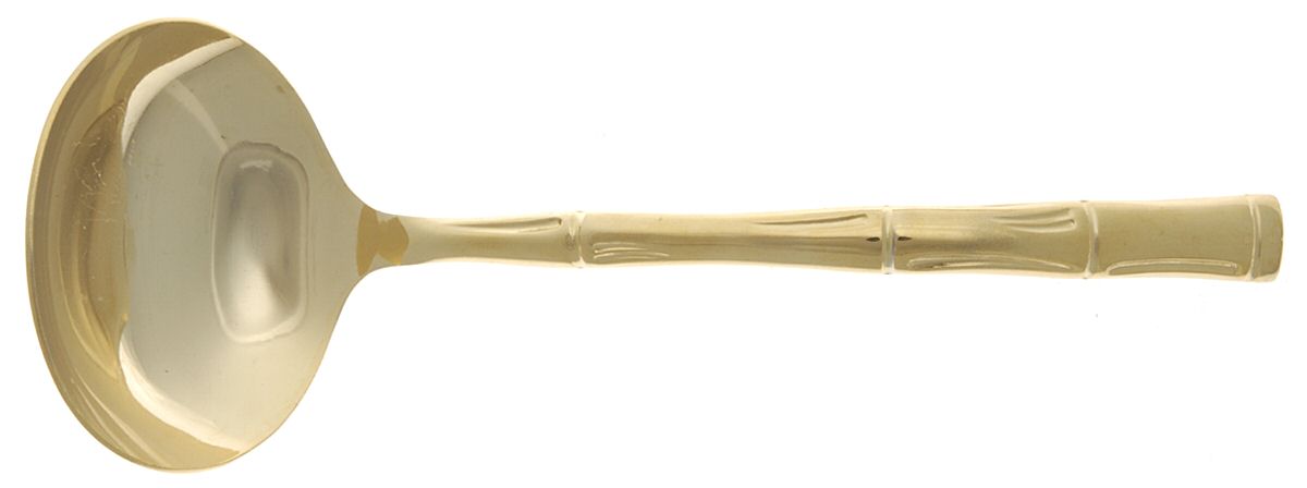Golden Royal Bamboo (Gold Electroplate) Solid Gravy Ladle by Reed & Barton-1
