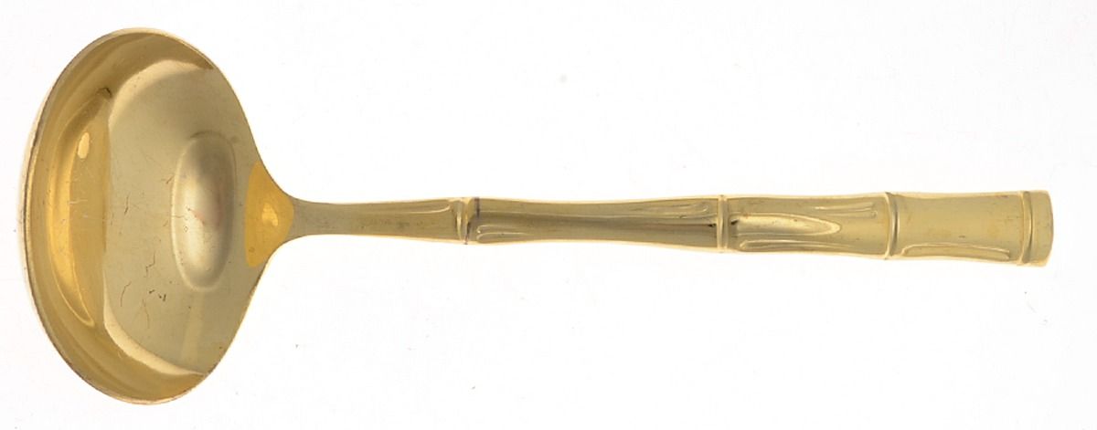Golden Regal Bamboo (Gold Electroplate) Solid Gravy Ladle by Reed & Barton-1