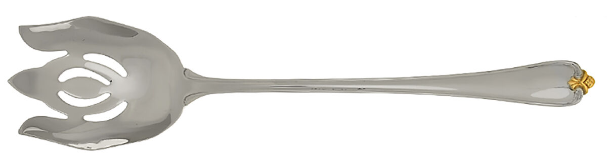 Golden Rosecliff (Stainless-Gold Accent) Oversize Solid Salad Servng Fork by Reed & Barton-1