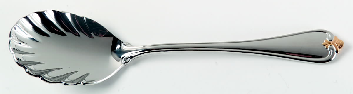 Golden Rosecliff (Stainless-Gold Accent) Sugar Shell Spoon by Reed & Barton-1