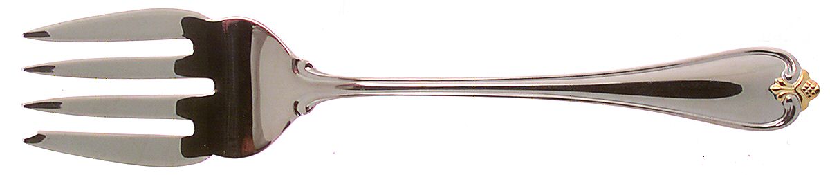 Golden Rosecliff (Stainless-Gold Accent) Medium Solid Cold Meat Serving Fork by Reed & Barton-1