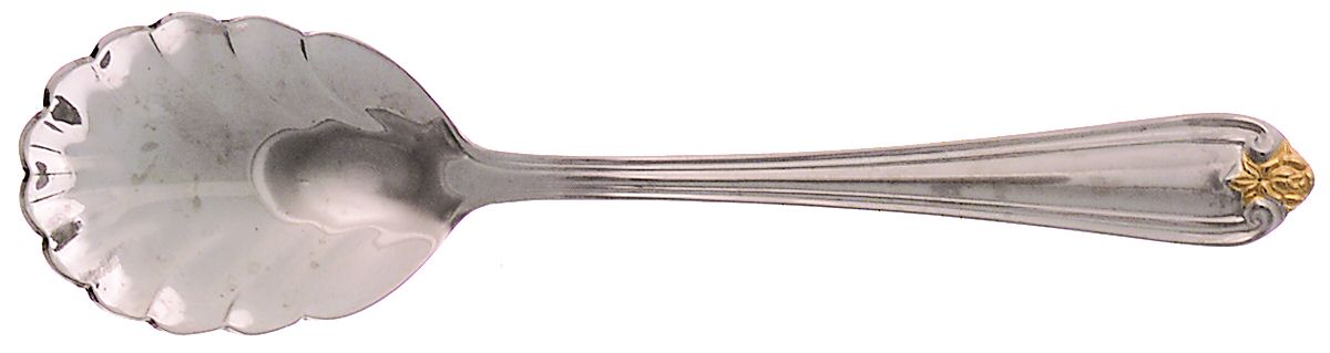 Golden Rosebud (Stainless) Sugar Shell Spoon by Reed & Barton-1