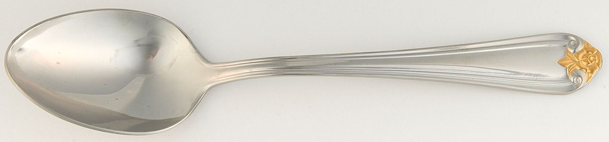 Golden Rosebud (Stainless) Tablespoon (Serving Spoon) by Reed & Barton-1