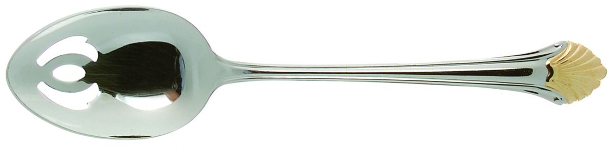 Golden Seafare (Stainless-Gold) Pierced Tablespoon (Serving Spoon) by Reed & Barton-1