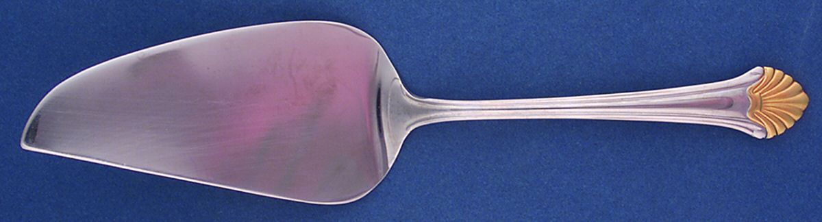 Golden Seafare (Stainless-Gold) Pie and Cake Server, Solid Piece by Reed & Barton-1