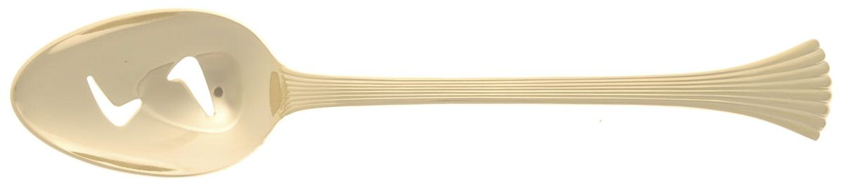 Golden Shell (Gold Electroplate) Pierced Tablespoon (Serving Spoon) by Reed & Barton-1