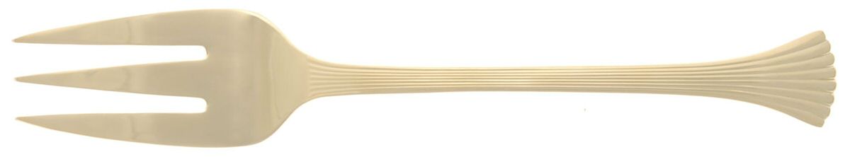 Golden Shell (Gold Electroplate) Medium Solid Cold Meat Serving Fork by Reed & Barton-1