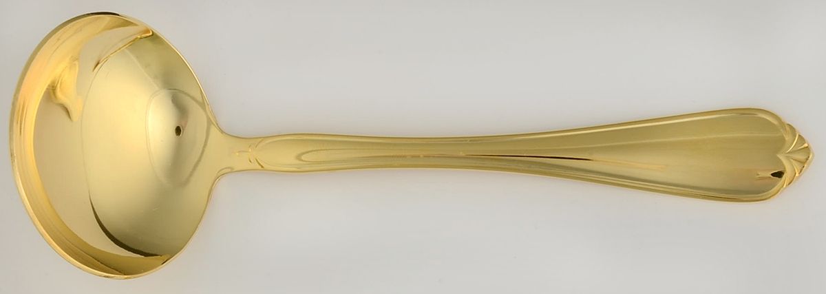 Gold Solange (Gold Electroplate) Solid Gravy Ladle by Reed & Barton-1