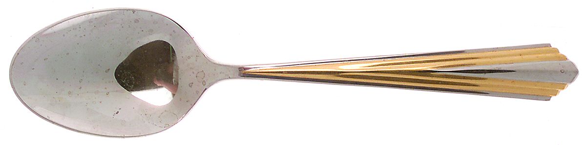 thumbnail image 2 of Reed & Barton Dorado Gold Accent Stainless Steel Flatware – Hammered Pattern, Glossy Finish (Used, Great Condition) 2 of 6