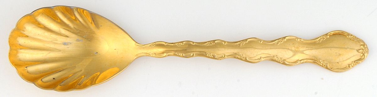 Golden Summertime (Gold Electroplate) Sugar Shell Spoon by Reed & Barton-1