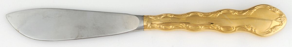 Golden Summertime (Gold Electroplate) Hollow Handle Master Butter Knife by Reed & Barton-1