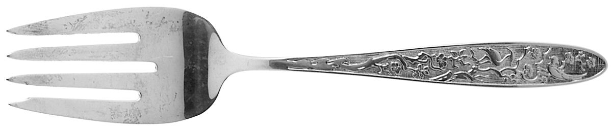 Golden Tree of Life (Sterling, 1974) Medium Solid Cold Meat Serving Fork by Reed & Barton-1