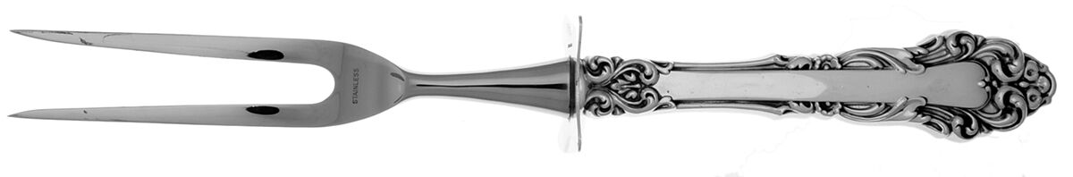 Grande Renaissance (Sterling, 1967) Large Stainless-Prong Roast Carving Fork by Reed & Barton-1