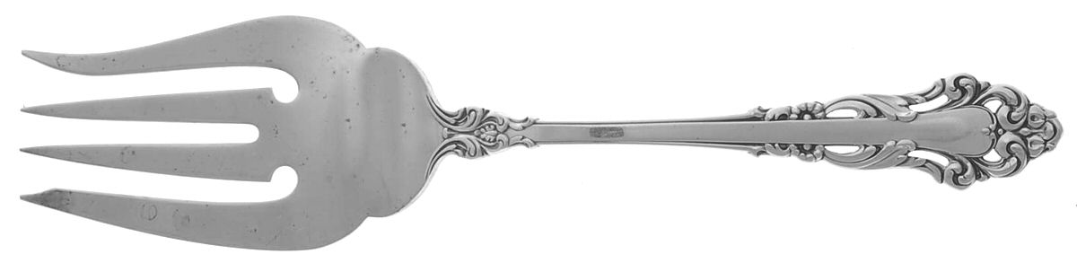 Grande Renaissance (Sterling, 1967) Medium Solid Cold Meat Serving Fork by Reed & Barton-1