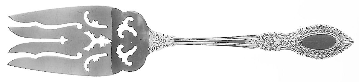 Guildhall (Sterling, 1941, No Monos) Small Solid Cold Meat Serving Fork by Reed & Barton-1