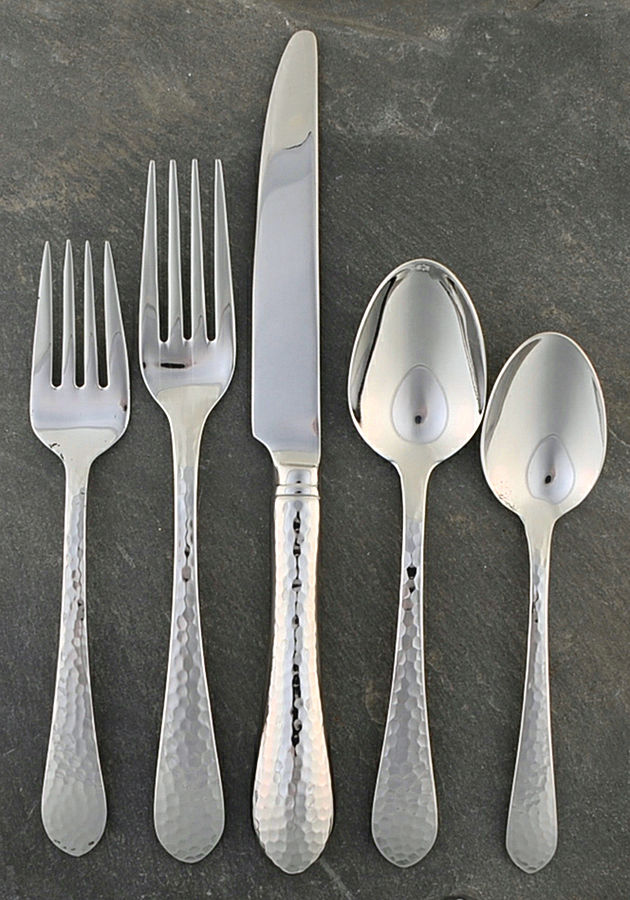 Hammered Antique Glossy (Stainless) 5 Piece Place Setting by Reed & Barton-1