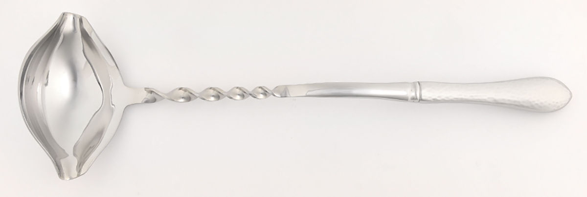 Hammered Antique Glossy (Stainless) Punch Ladle with Stainless Bowl HC by Reed & Barton-1