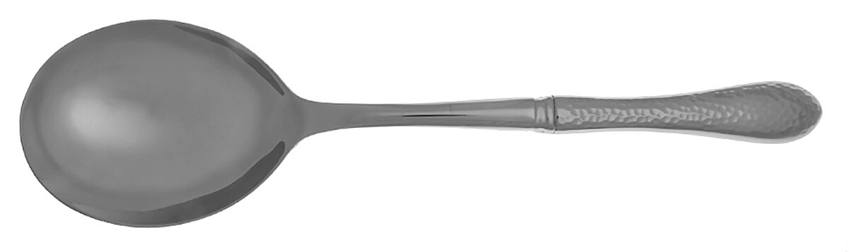 Hammered Antique Glossy (Stainless) Casserole Spoon with Smooth Stainless Bowl HC by Reed & Barton-1