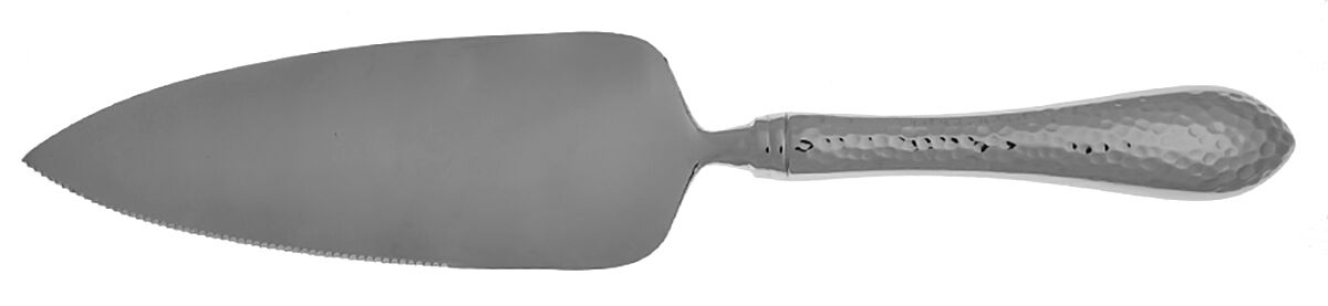 Hammered Antique Glossy (Stainless) Pie Server with Serrated Stainless Blade HC by Reed & Barton-1