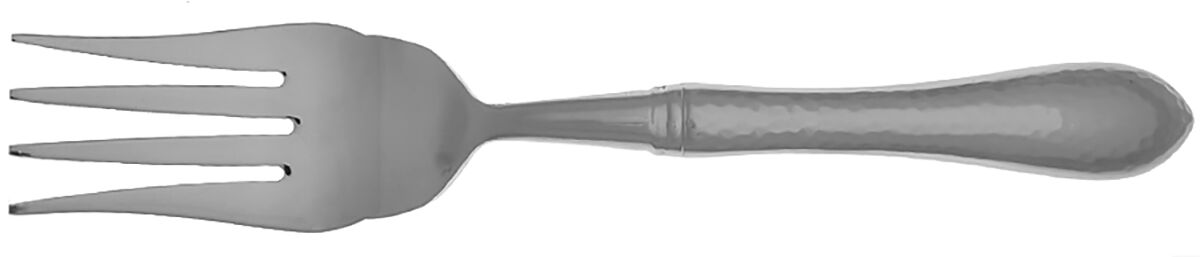 Hammered Antique Glossy (Stainless) Cold Meat Fork Large, Stainless Tines HC by Reed & Barton-1