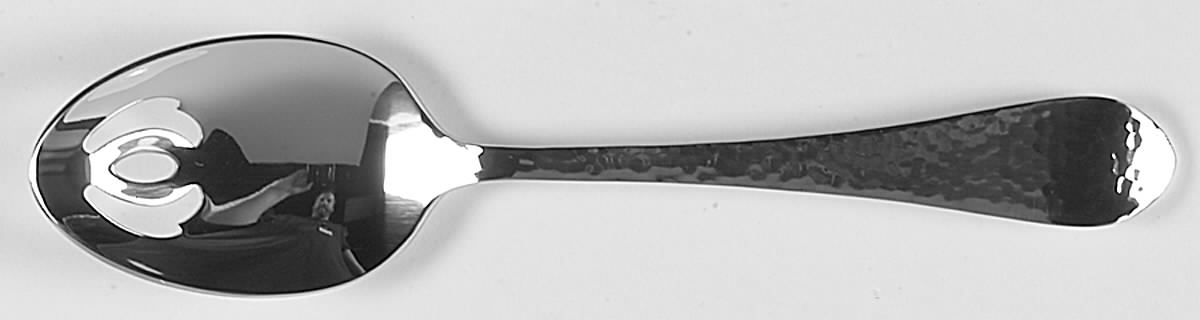 Hammered Antique Glossy (Stainless) Pierced Tablespoon (Serving Spoon) by Reed & Barton-1