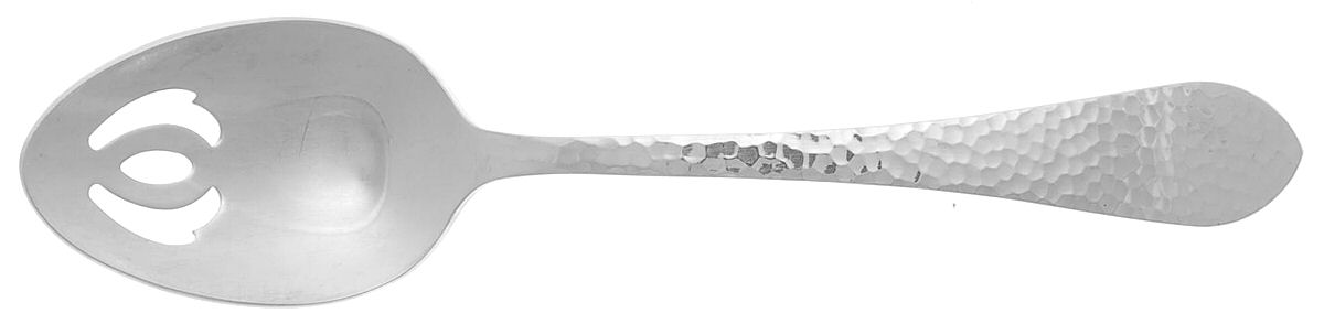 Hammered Antique Glossy (Stainless) Pierced Tablespoon (Serving Spoon) by Reed & Barton-1