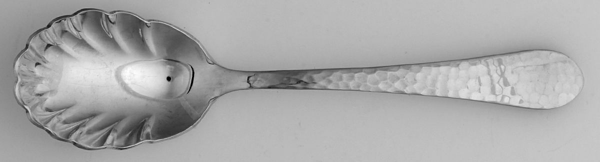 Hammered Antique Glossy (Stainless) Sugar Shell Spoon by Reed & Barton-1