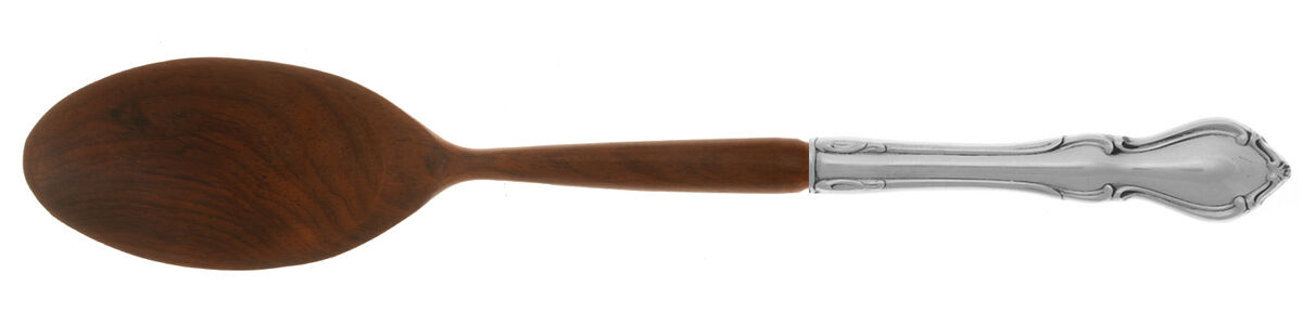 Hampton Court (Sterling, 1964) Salad Serving Spoon with Wooden Bowl HC by Reed & Barton-1