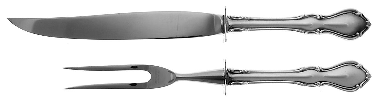 Hampton Court (Sterling, 1964) 2 Piece Small Carving Set W/ Sterling Guard by Reed & Barton-1