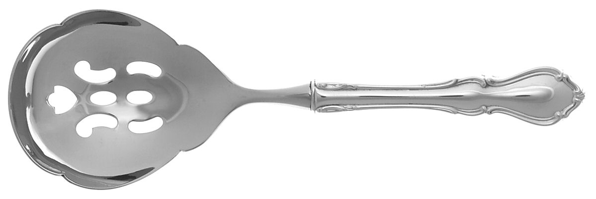 Hampton Court (Sterling, 1964) Pierced Serving Spoon with Stainless Bowl by Reed & Barton-1