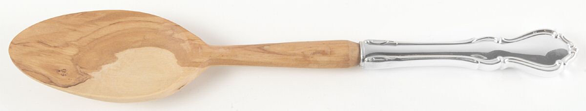 Hampton Court (Sterling, 1964) Salad Serving Spoon with Wooden Bowl by Reed & Barton-1
