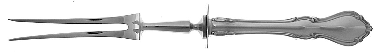 Hampton Court (Sterling, 1964) Lg Carving/Roast Fork-Stn Prong w/Sterling Guard by Reed & Barton-1